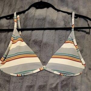 Striped Triangle Bikini Top